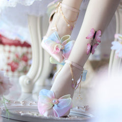 Rainbow Bow Heels Shoes