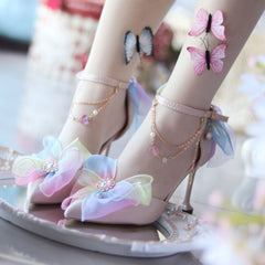 Rainbow Bow Heels Shoes