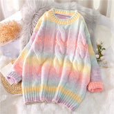 Retro Rainbow Striped Sweater