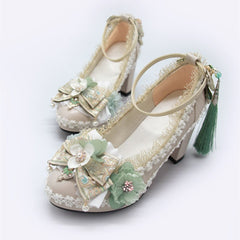 Retro Flower Lolita Heels Shoes