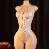 Lace Tie-Up Bra Lingerie Body Set