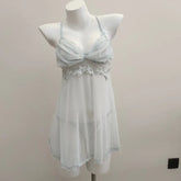 Slip Night Blue Sleepwear Lingerie Erotic Nightgowns Badydoll Lolita Pajamas Porn Underwear Nightwear