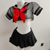 Lingerie Student Sailor SchoolCostume Pleated Mini Skirt Bow Tie Sweet Intimate