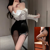 Secretary Office Lady Cosplay Teacher Role Play Outfit Chiffon Shirt Mini Skirt Underwear Lingerie