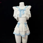 Lingerie Lolita Student Cosplay Costumes Cute Bow Top Sweet Short Skirt Role-playing SchoolSet