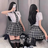 Cos Plaid Cheerleading Lingerie