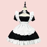 Lolita Cheongsam Maid Kawaii Clothimng Plus Szie Black White Halloween Maids Outfit School Sweet Dress