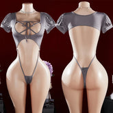 One-piece Hot Hollow Open Bra Baby Doll Cosplay Bodysuit Crotchless Exposed Navel Erotic Costumes