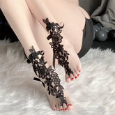 Foot Cover black white lace hollow lingerie