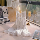 French Lace NightBeauty Back Cross Pajamas Sleepshirts High Quality Suspender Nightgowns Chest Pad