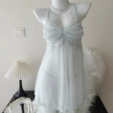 Lingerie Pajama Female Nightgowns Mesh Lace Transparent Underwired NightNighties Dress