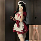 Cute Sweet Lolita Maid Cosplay Costumes Bow Servant Role-playing Charm
