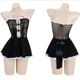 Lingerie sweet Cat Cosplay Costumes Lace Tube Top Perspective NightHollow Out Katze Costume
