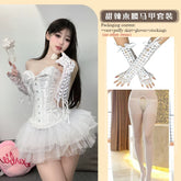 Devil Cosplay Lingerie Bandage Vest Miniskirt Underwear Lace Tight Top White Angel Black Demon Roleplay Costume