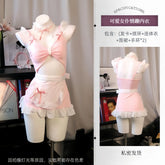 Lingerie Sweet Ruffle Maid Role-play Pure Desire Hollow Out Sling Cute Bow Apron Set