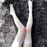 Stockings Purely Over Kneeual Lace Black White Erotic Transparent Socks Porno Cosplay Thigh High Home Wear