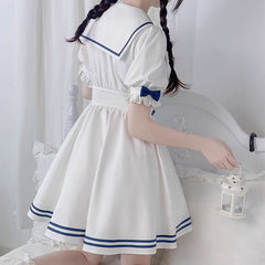 Sailor Bow White Dress