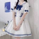 Sailor Bow White Dress
