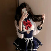 Thin Transparent Top Hollow Jumpsuit Pleated Miniskirt Set