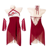 Red Hanfu Skirt Antique Temptation Traditional Plum Embroidery Lingerie Set