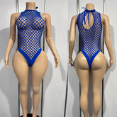 Erotic Bodysuit Fishnet Crotchless Bodystockings Black Hollow Out Lingerie