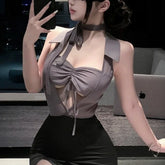 Secretary Roleplay Temptation Lingerie Short Skirt Hollowed Out Tight-fitting Wrap Hip Office Lady Cosplay
