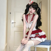 Cute Lace Strawberry Cake Role-playing Kawaii Bunny Ear Santa Claus Set