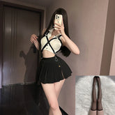Lingerie Secretary Office Sailor Role-playing Temptation Short Sleeved Top Pleated Skirt Sets Straps