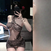 Office Lady Nightclub Secretary Cosplay Costumes Erotic Lingerie Porno Bar Wild Leopard Print Temptation