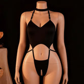 Crotchless Tights Black Cross Lines HollowBodysuit Fishnet Stockings Erotic Lingerie Mesh Lace Pantyhose