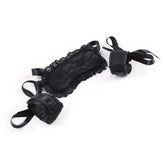 Lingerie Hot Erotic Lace Padded Eye Mask Club Blindfolded Patch + Handcuffs
