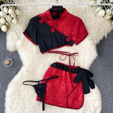 Cheongsam Cosplay Traditional Gothic Punk Sleepwear Lingerie Set
