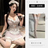 Maids Roleplay Costumes Cute Bowknot Backless Sling Lolita Servant Outfit Sweet Cosplay Adult Home Pajamas