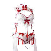 Gothic Vintage Cheongsam Lingerie Maid Cosplay Lolita Lace Embroidery Underwear Set