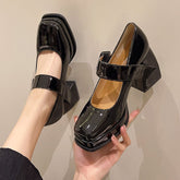 Square Chunky High Heels Shoes
