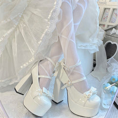 Star Bow Platform Heels Shoes