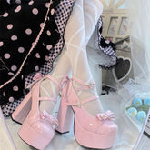 Star Bow Platform Heels Shoes