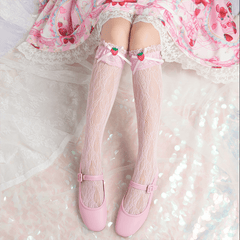 Strawberry Lace Bow Socks