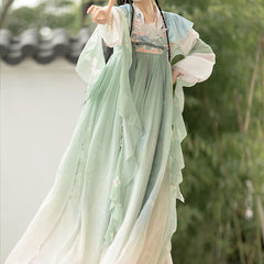 Sweet Flower Hanfu Dress Set