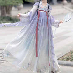 Sweet Flower Hanfu Dress Set
