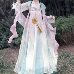 Sweet Flower Hanfu Dress Set