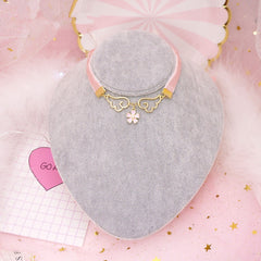 Pink Wings Flower Necklace