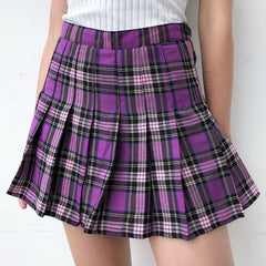 Sweet Grid Tall Waist Skirt