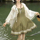 Tassel Cape Dress Set