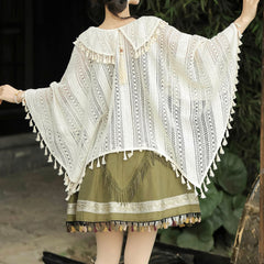 Tassel Cape Dress Set