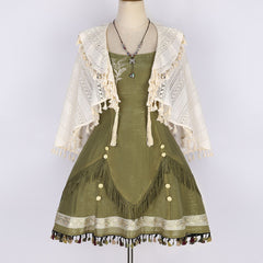 Tassel Cape Dress Set