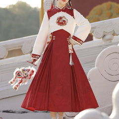 Tassel Flower Dress Hanfu Set