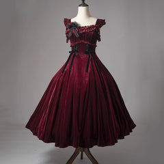 Velvet Bow Floral Dress