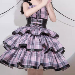 Vest Plaid Skirt Set