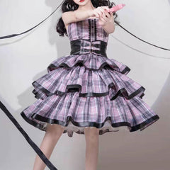 Vest Plaid Skirt Set